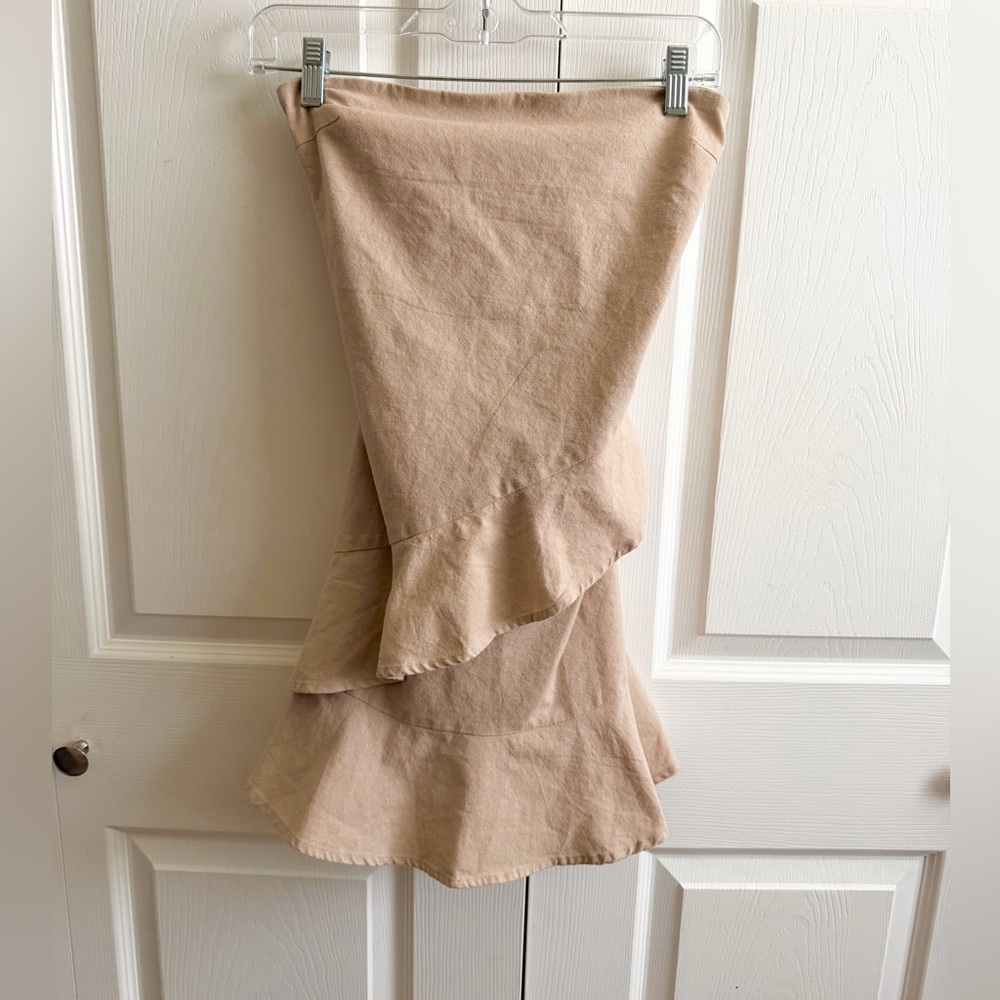 Farrow Tan Ruffle Mini Dress